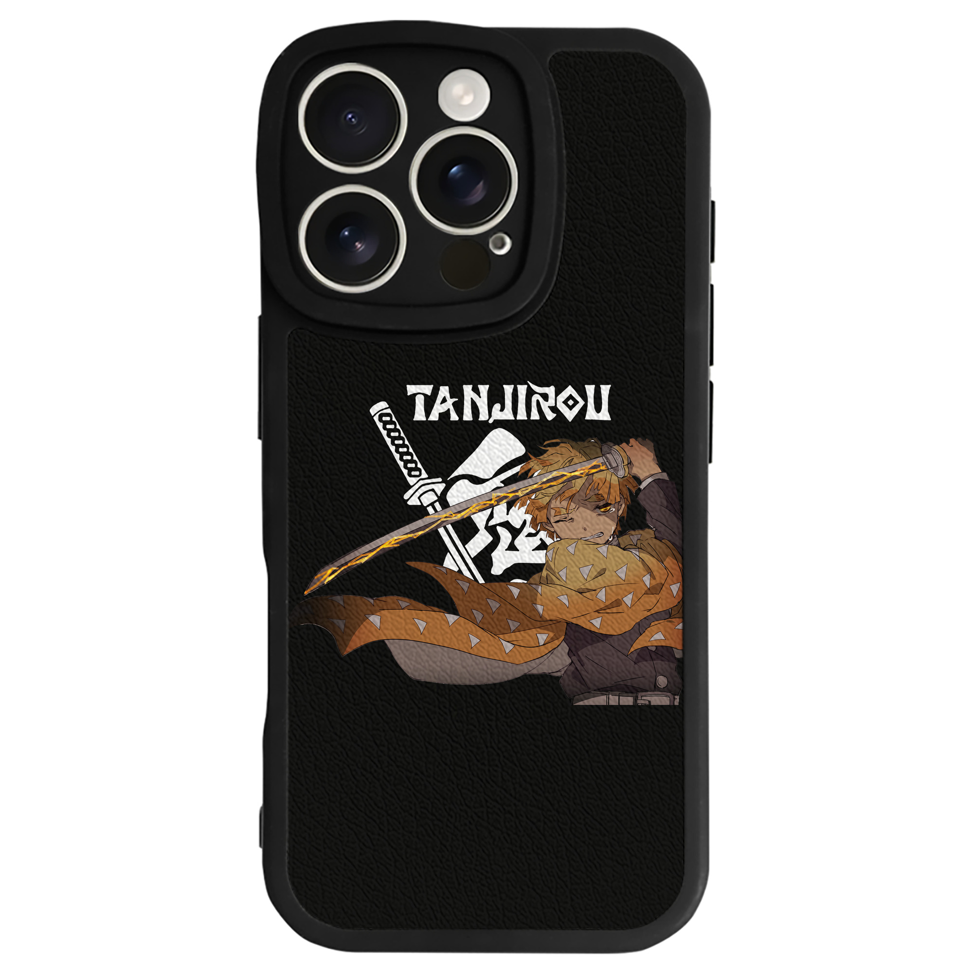 （画像用） 鬼滅の刃（きめつのやいば）我妻 善逸／あがつま ぜんいつ Agatsuma Zenitsu 【iPhone 16シリーズ対応】シリコンスマホケース（レザー調） 材質：シリコン